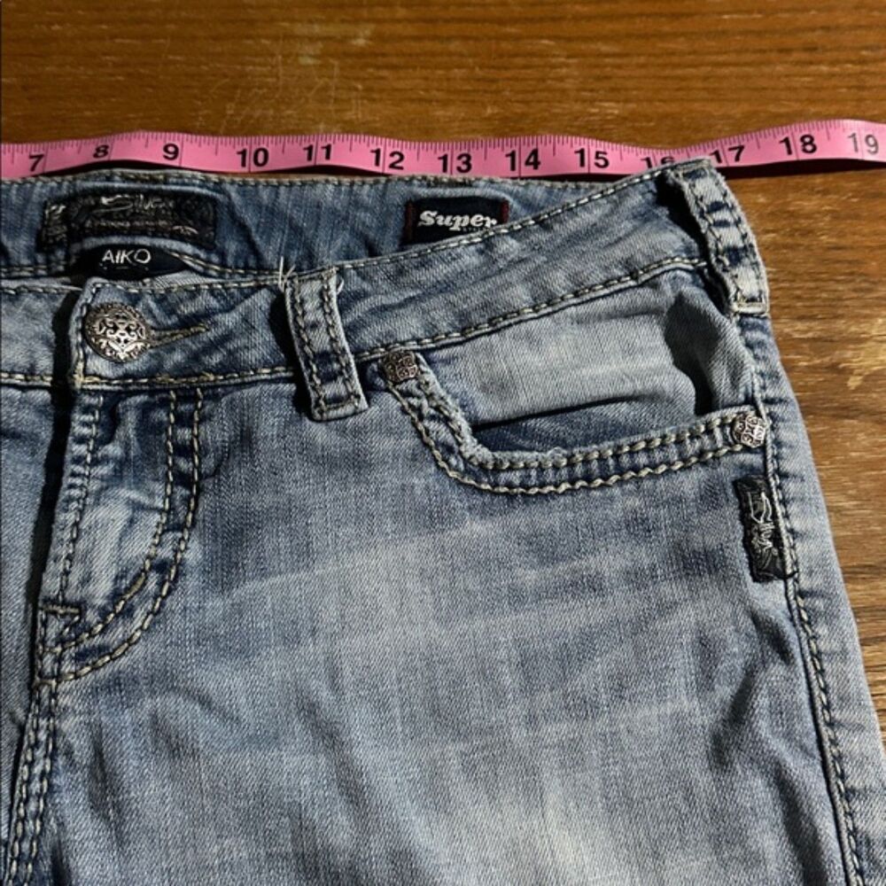 Silver Jeans Super Stretch Aiko Bootcut Low Rise Womens 32/33 Cotton Cowgirl - Picture 13 of 16